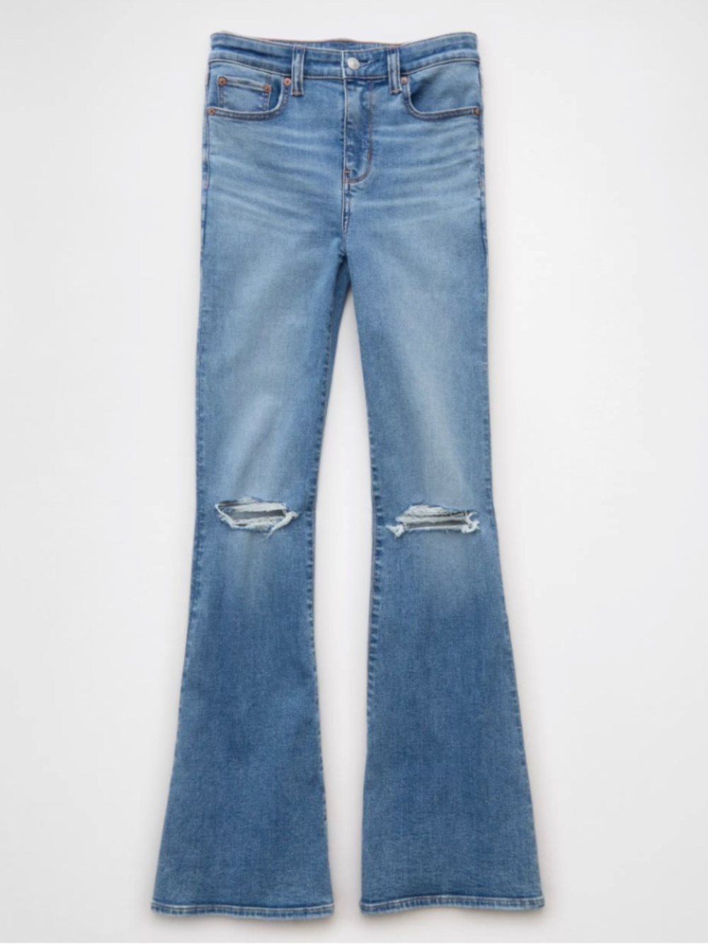 AE Next Level Ripped Super High-Waisted Flare Jean - Size 10L